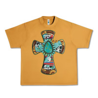 Peanut Butter cross with leopard sunflower gemstone serape cowhide Urban Heavy Tee - Artiststas