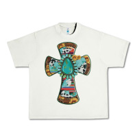 Pistachio cross with leopard sunflower gemstone serape cowhide Urban Heavy Tee - Artiststas
