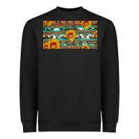 Black aztec sunflower cowhide license plate Heavyweight Sweatshirt - Artiststas