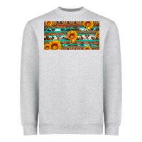 Heather Grey aztec sunflower cowhide license plate Heavyweight Sweatshirt - Artiststas