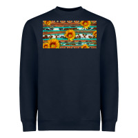 Navy aztec sunflower cowhide license plate Heavyweight Sweatshirt - Artiststas