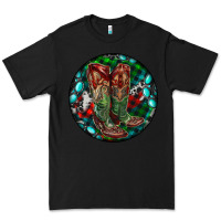 Black Christmas Cowboy Boots Premium Tee - RanaPortraitStore