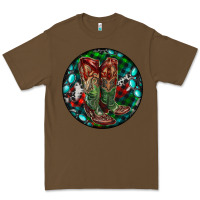 Cacao Christmas Cowboy Boots Premium Tee - RanaPortraitStore