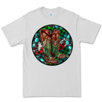 Dove Grey Christmas Cowboy Boots Premium Tee - RanaPortraitStore
