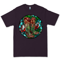 Plum Christmas Cowboy Boots Premium Tee - RanaPortraitStore