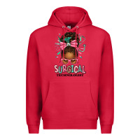 Cardinal Surgical Technologist Afro Messy Bun Premium Hoodie - texasbilliewilder