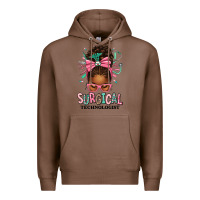 Chestnut Surgical Technologist Afro Messy Bun Premium Hoodie - texasbilliewilder