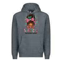 Rock Surgical Technologist Afro Messy Bun Premium Hoodie - texasbilliewilder