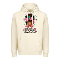 Sandshell Surgical Technologist Afro Messy Bun Premium Hoodie - texasbilliewilder