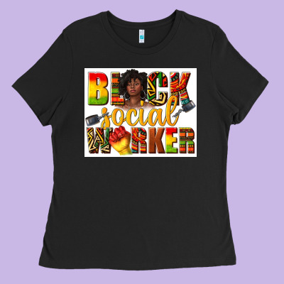 Ladies Tee black social worker