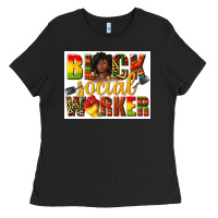 Black black social worker Ladies Tee - texasbilliewilder