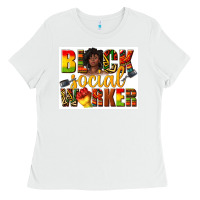 White black social worker Ladies Tee - texasbilliewilder