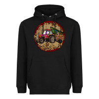 Black Christmas Tractor Heavyweight Hoodie - RanaPortraitStore