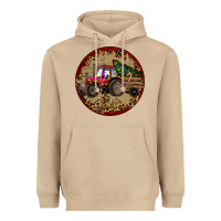 Mushroom Christmas Tractor Heavyweight Hoodie - RanaPortraitStore