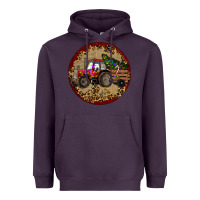 Plum Christmas Tractor Heavyweight Hoodie - RanaPortraitStore