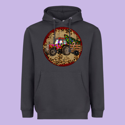 Christmas Tractor Heavyweight Hoodie Designed By Ranaportraitstore