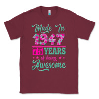 Burgundy made in 1947, 75 years of being awesome kopya Classic Tee - Jasminsmagicworld