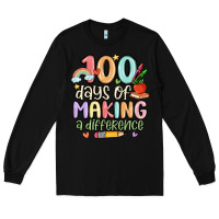 Black 100 days of making a difference Long Sleeve Tee - MaliasSmallBusiness