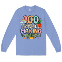 Colony Blue 100 days of making a difference Long Sleeve Tee - MaliasSmallBusiness