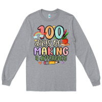 Heather Grey 100 days of making a difference Long Sleeve Tee - MaliasSmallBusiness