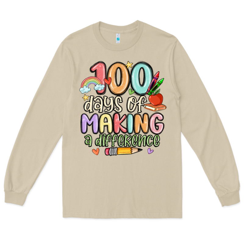 100 Days Of Making A Difference Long Sleeve Tee by MaliasSmallBusiness | Teevron