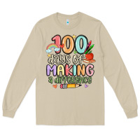 Mushroom 100 days of making a difference Long Sleeve Tee - MaliasSmallBusiness