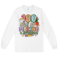 White 100 days of making a difference Long Sleeve Tee - MaliasSmallBusiness