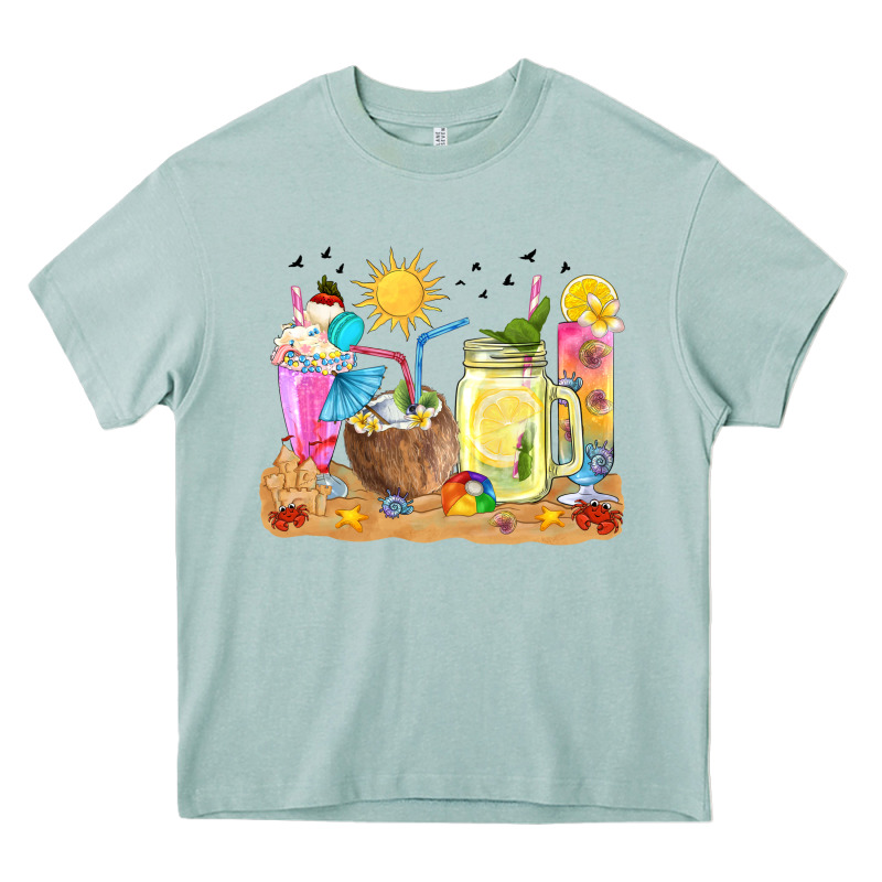 Summer Drinks Coffee Cups Heavy Core Tee by texasbilliewilder | Teevron