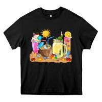Black summer drinks coffee cups Heavy Core Tee - texasbilliewilder