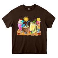 Chocolate Brown summer drinks coffee cups Heavy Core Tee - texasbilliewilder