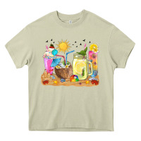 Mossy summer drinks coffee cups Heavy Core Tee - texasbilliewilder