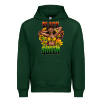 Forest Green Black queen afro Urban Hoodie - HowdyJamesFarm