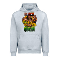 Heather Grey Black queen afro Urban Hoodie - HowdyJamesFarm