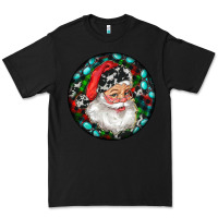 Black Christmas Santa Claus Premium Tee - RanaPortraitStore