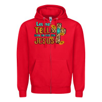 Red let me tell you about my jesus Zipper Hoodie - MaliasSmallBusiness