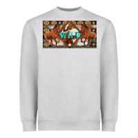 Heather Grey aztec horses and wild with cowhide license plate template Heavyweight Sweatshirt - Artiststas