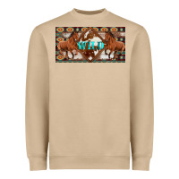 Mushroom aztec horses and wild with cowhide license plate template Heavyweight Sweatshirt - Artiststas