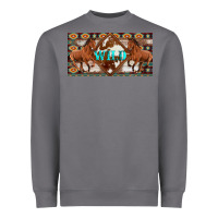 Storm aztec horses and wild with cowhide license plate template Heavyweight Sweatshirt - Artiststas