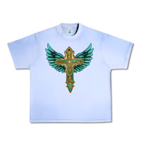 Grape Ice wing cross Urban Heavy Tee - Artiststas
