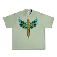 Oil Green wing cross Urban Heavy Tee - Artiststas