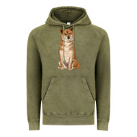 Vintage Olive shiba inu Vintage Hoodie - RanaPortraitStore