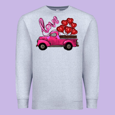 Valentine's Day Turck With Balloons Premium Sweatshirt Designed By Ranaportraitstore