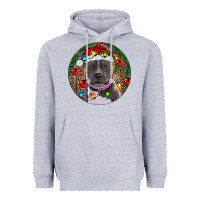 Heather Grey Christmas Pitbull Heavyweight Hoodie - RanaPortraitStore