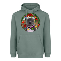 Sage Christmas Pitbull Heavyweight Hoodie - RanaPortraitStore