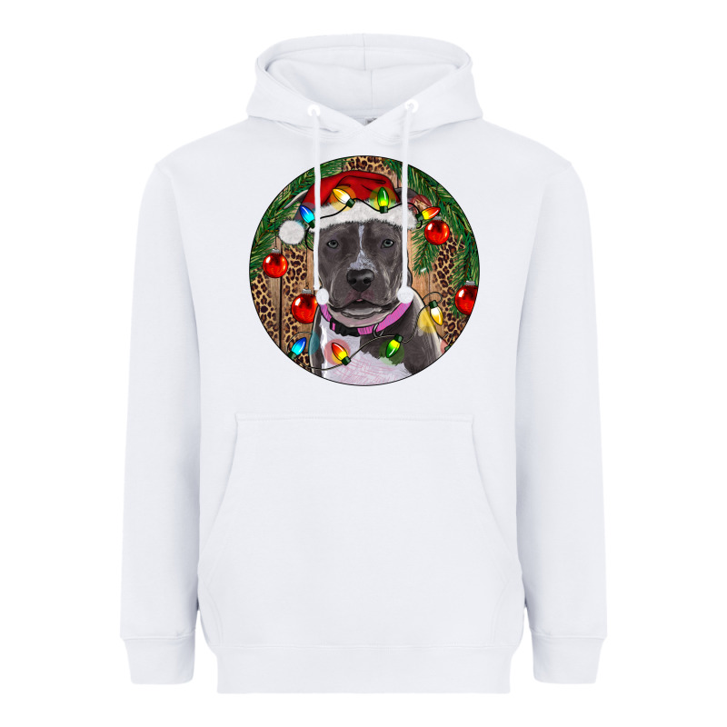 Christmas Pitbull Heavyweight Hoodie by RanaPortraitStore | Teevron