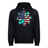 Black American flag turquoise gemstone 4th of july Urban Hoodie - CowGirlArtShop