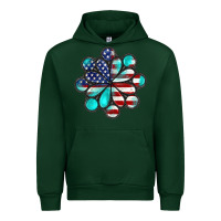 Forest Green American flag turquoise gemstone 4th of july Urban Hoodie - CowGirlArtShop