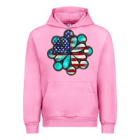 Fuchsia Pink American flag turquoise gemstone 4th of july Urban Hoodie - CowGirlArtShop