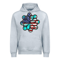 Heather Grey American flag turquoise gemstone 4th of july Urban Hoodie - CowGirlArtShop