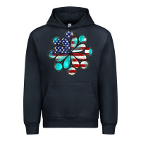Navy American flag turquoise gemstone 4th of july Urban Hoodie - CowGirlArtShop